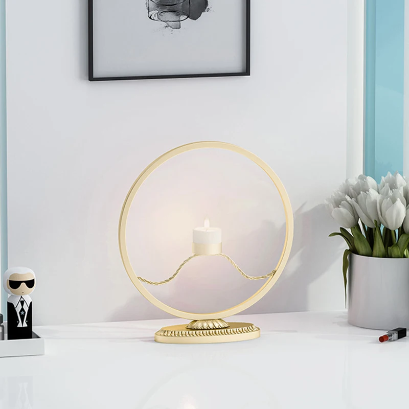 32*18*8 cm Nordic Iron Candle Holders Geometric Tealight Round Centerpieces For Wedding Home Decor | Дом и сад