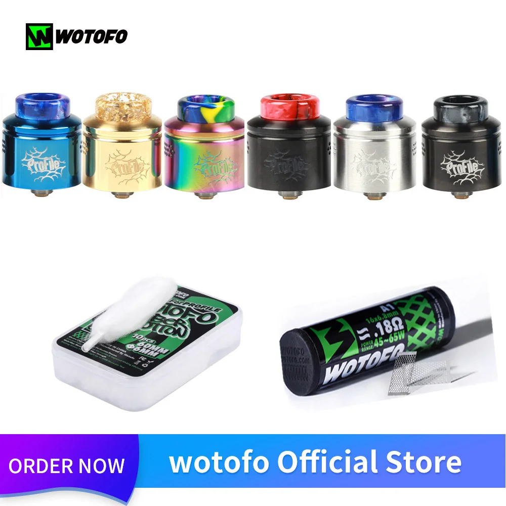 Wotofo профиль RDA атомайзер с хлопком и сеткой Vape бак испаритель восстановление капает RDA 510 Vape elektronik sigara