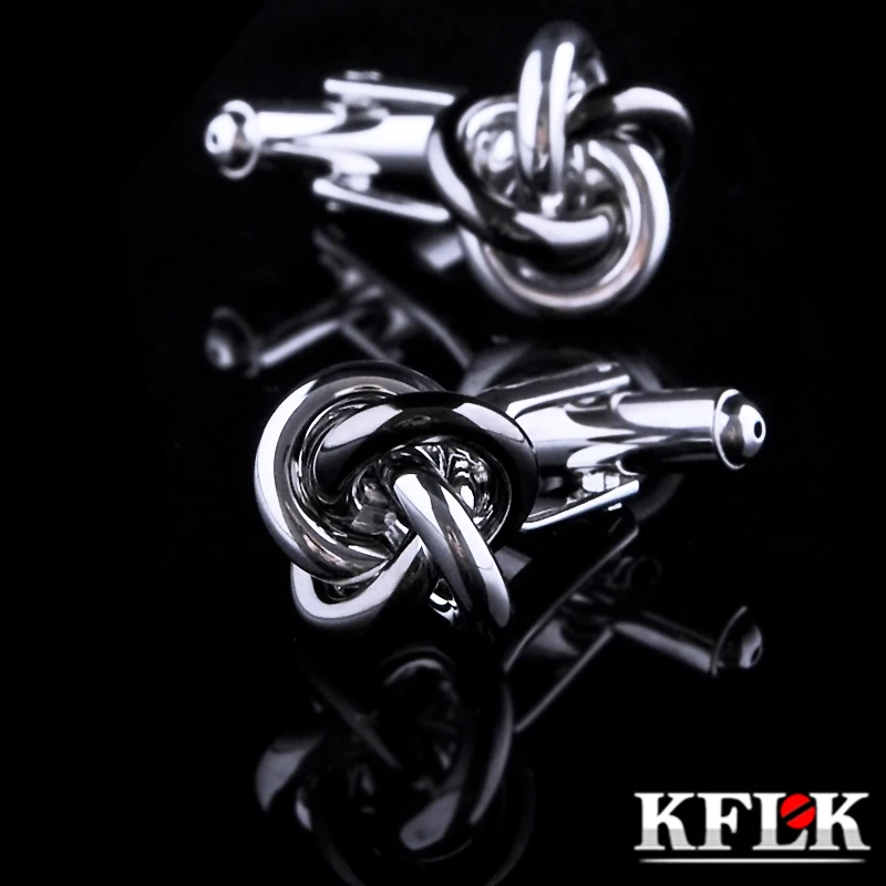 

KFLK 2020 Luxury shirt cufflinks for mens Brand cuff button Gray Black cuff link High Quality Twist gemelos abotoadura Jewelry