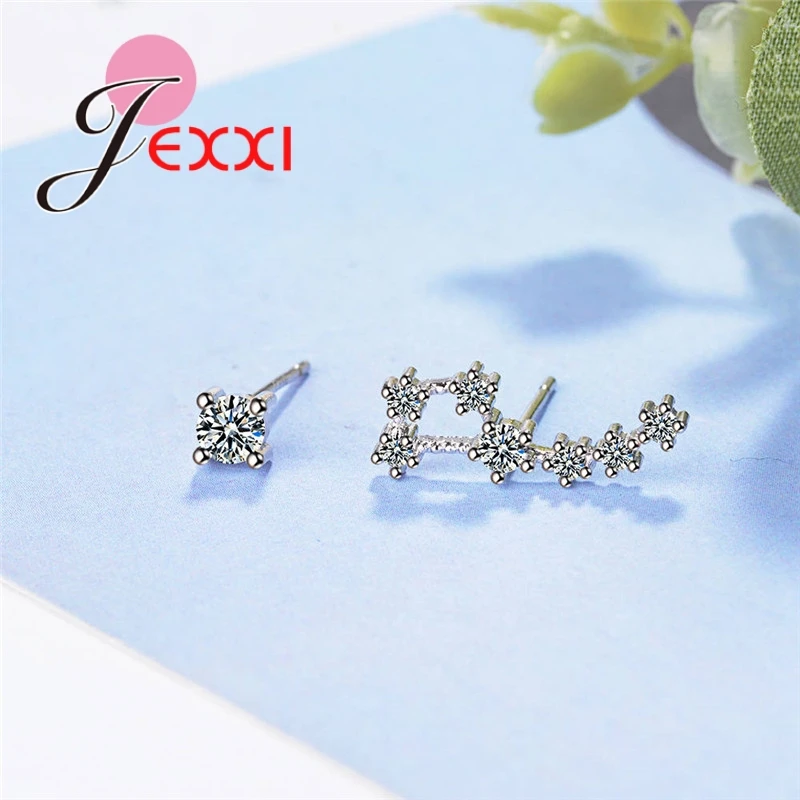 Женские серьги неправильной формы из серебра 925 пробы с фианитами | Украшения и