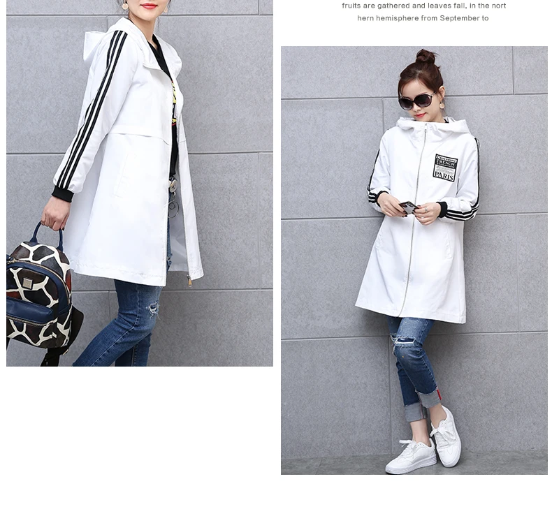 S-XL Spring Autumn Women Leisure Zipper Trench Female Streetwear Coat Female Midi Pattern Loose Big Yards Windbreaker New