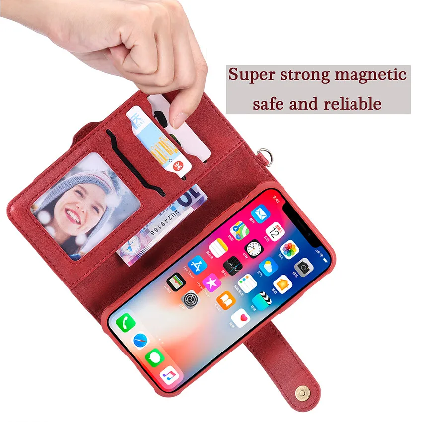 Роскошный фирменный Магнитный чехол-кошелек для IPhone X 10 Fundas, кожаный чехол-подставка для карт, Карманный чехол для iPhone X, Iphone10, Coque