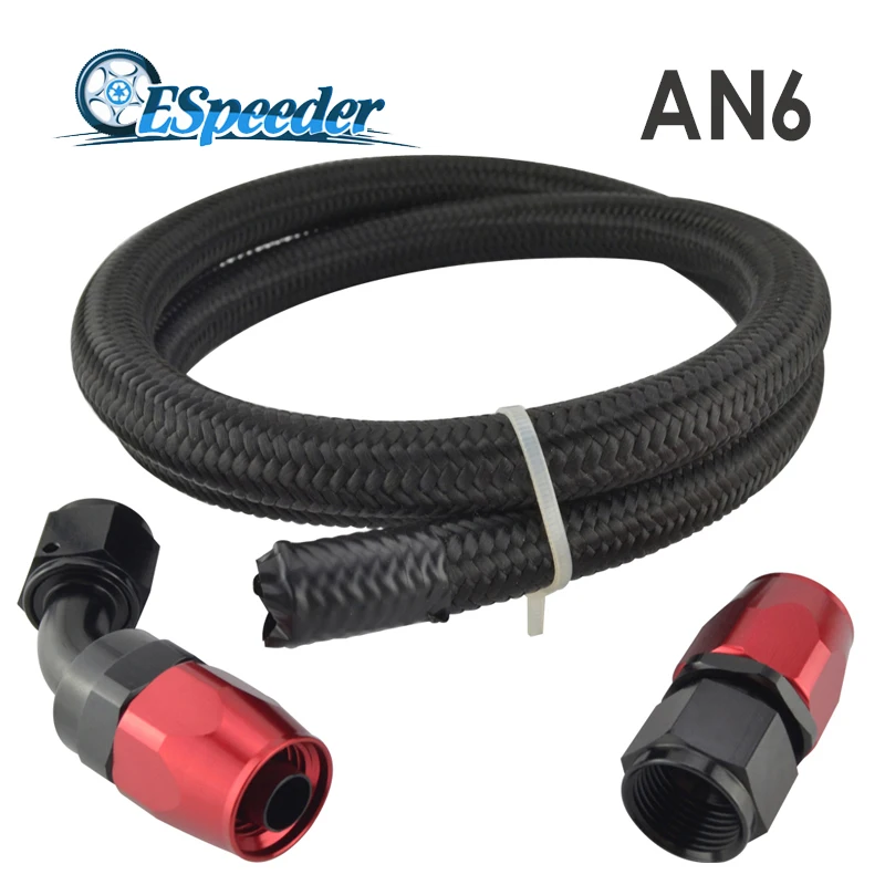 Шланг для топлива 45 градусов в нейлоновой оплетке|an6 45|black braided hosehose red |