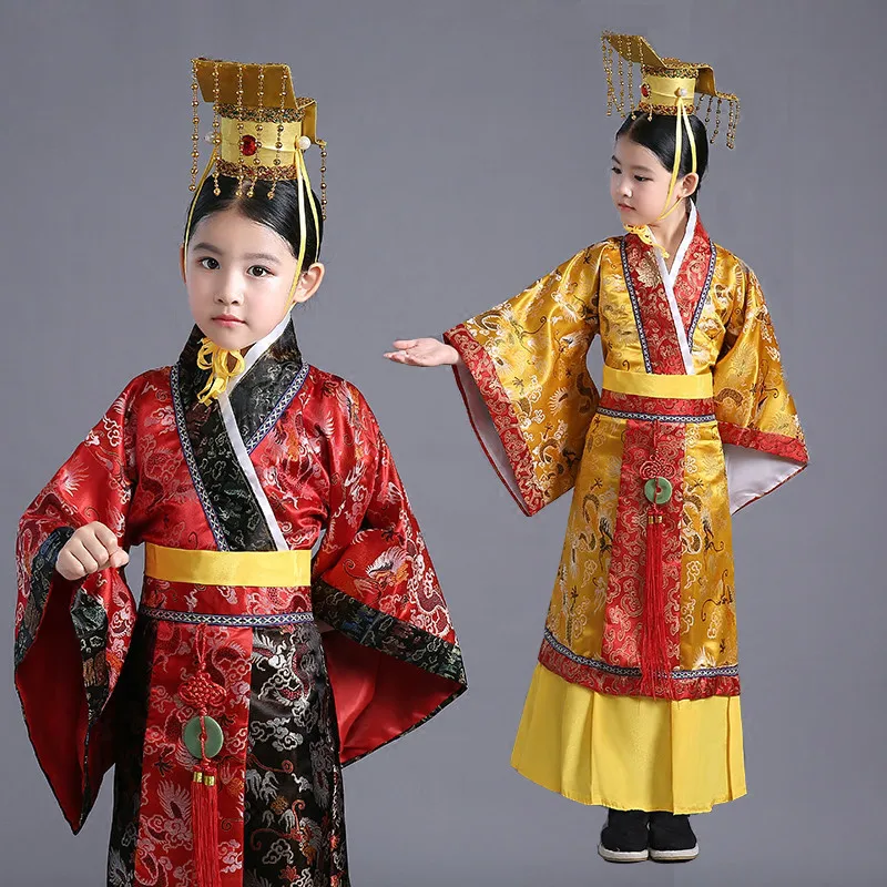

New Children's Costume Tang Dynasty Chinese Folk Dance National Tang Suit Ancient Chinese Hanfu Clothing Boys/girls Cosplay