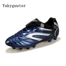 Men Football Soccer Boots Athletic Shoes New Leather Big Size High Top Cleats Training Sneaker Comfortable