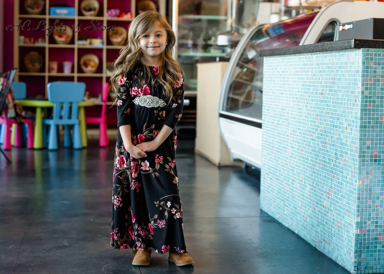 Платье для мамы и дочки с коротким рукавом цветочным принтом|Сочетающаяся одежда