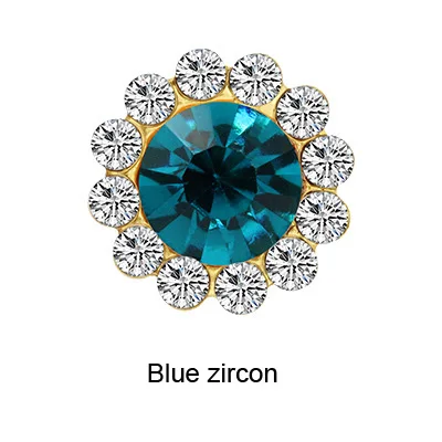 Blue zircon Блестящие хрустальные стразы для шитья одежды, платья, Цветочные Свободные декоративные стразы, хрустальные пряжки, стеклянные стразы с когтями - Цвет: Blue zircon