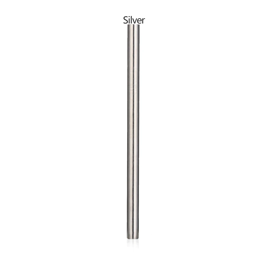 1pc silver 1 комплект соломинки из нержавеющей стали с чистящей щеткой бесплатный мешок прямые/изгиб многоразовые, для питья кружка с соломкой чашки бар аксессуары - Цвет: 1pc silver