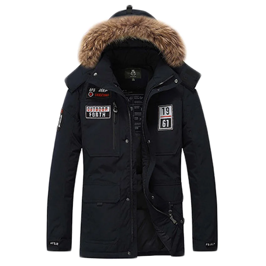 2018 Для мужчин длинные Толстая теплая зимняя куртка s утка вниз бренд пальто