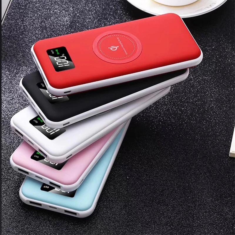 10000 мАч QI Беспроводное зарядное устройство Power Bank для iPhone 11 pro Xiaomi Mi повербанк
