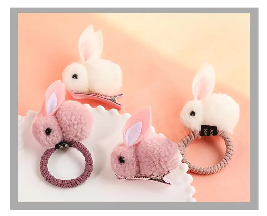 Детская заколка для волос милая с кроликом заколки девочек резинки принцессы
