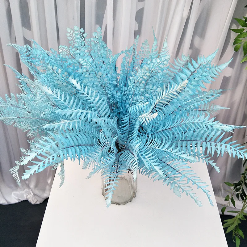 13 forks Artificial Pteris Flower Branch Wedding Angranment Fake Simulation Display Home Decoration DIY Flores | Дом и сад