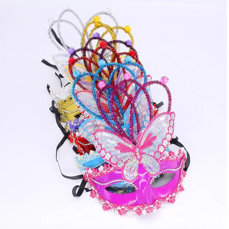 Светодиодная мигающая маска с бабочками для взрослых венецианская Маскарадная