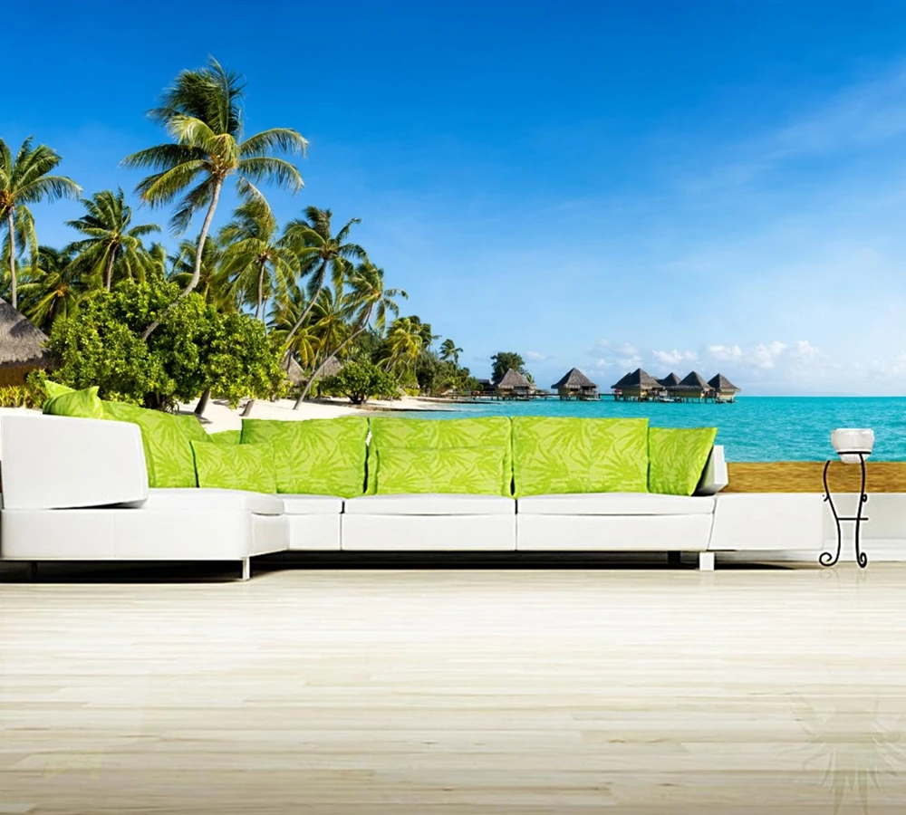 Обои для фотосъемки с изображением неба моря пальмы пляжа природы кофейни