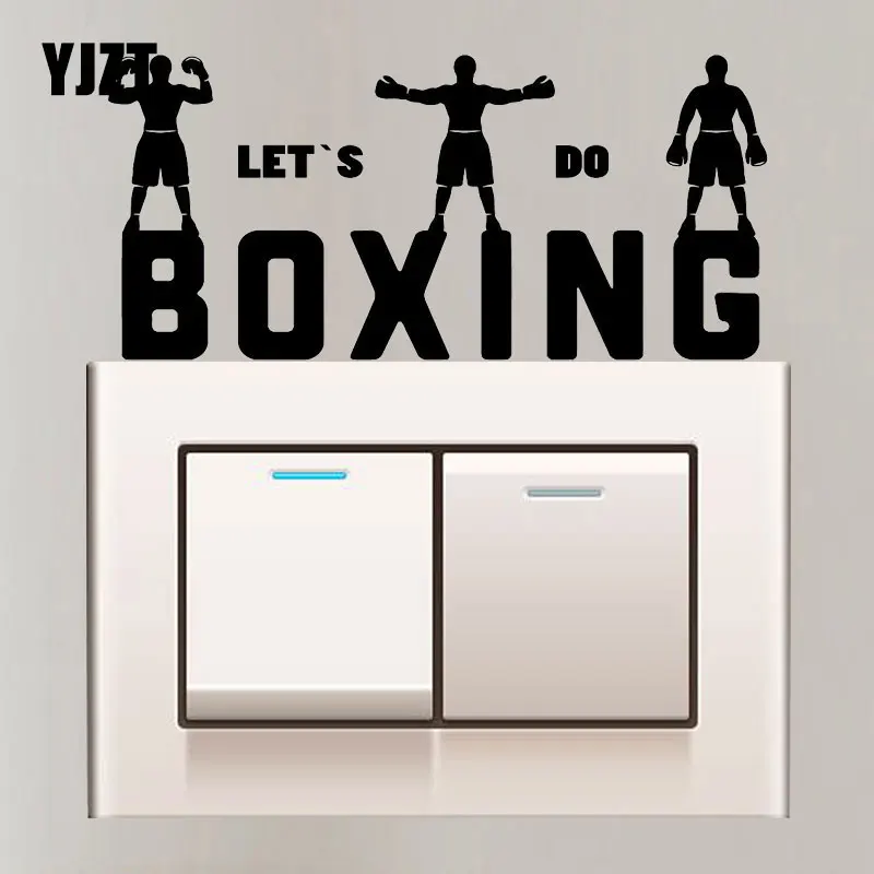 

YJZT трусы-боксеры с изображением бокс Спорт Логотип Цитата тренажерный зал декоративный виниловый для спальни Настенная Наклейка декоратив...