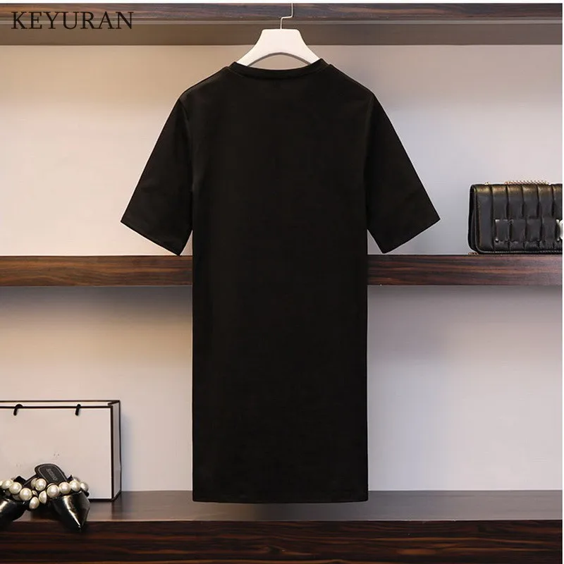 2019 модные летние Для женщин девушки письма с принтом длинными свободными