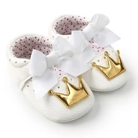 spring autumn pu cute butterfly crown anti slip toddler shoes princess baby soft soled shoes indoor crib shoes