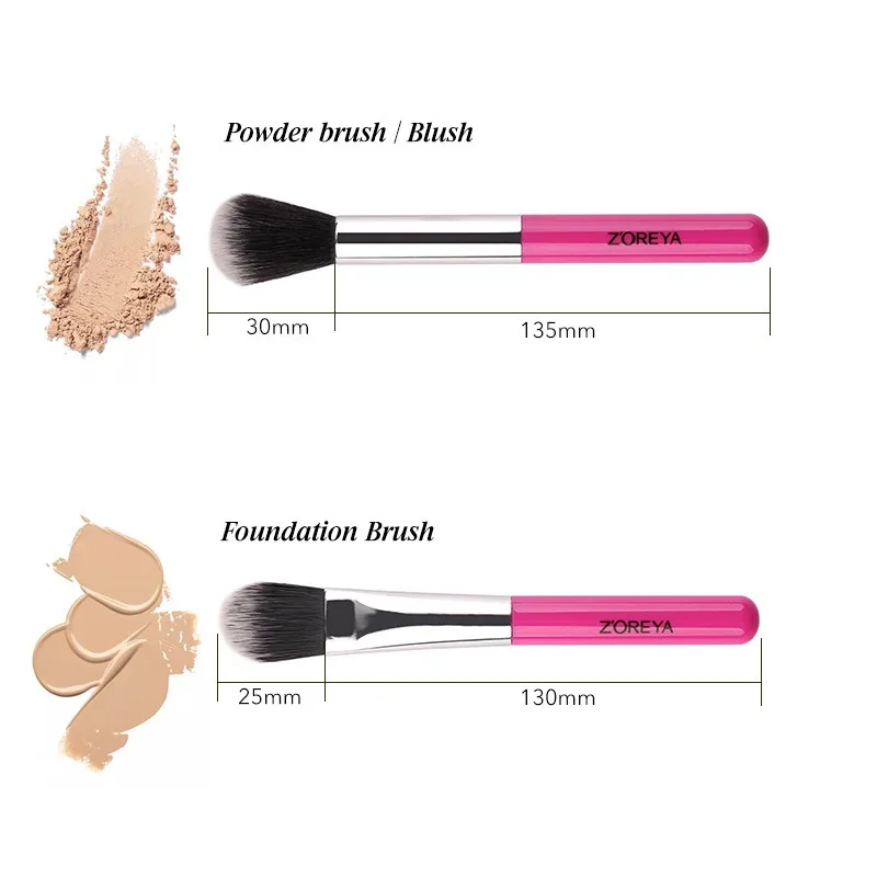 6 шт./компл. кисти для макияжа искусственное волокно волос деревянной ручкой