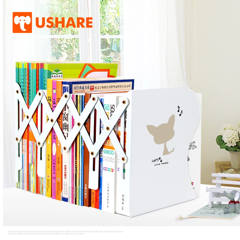 USHARE милый кошачий Тип полый книжный металлический Регулируемый держатель для