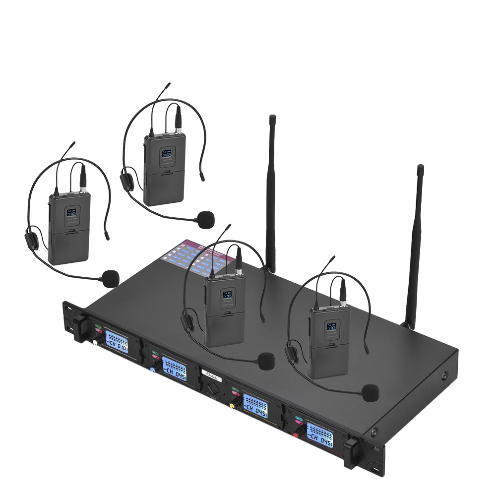 Профессиональная 4 канальная UHF Беспроводная микрофонная система Muslady D4 2