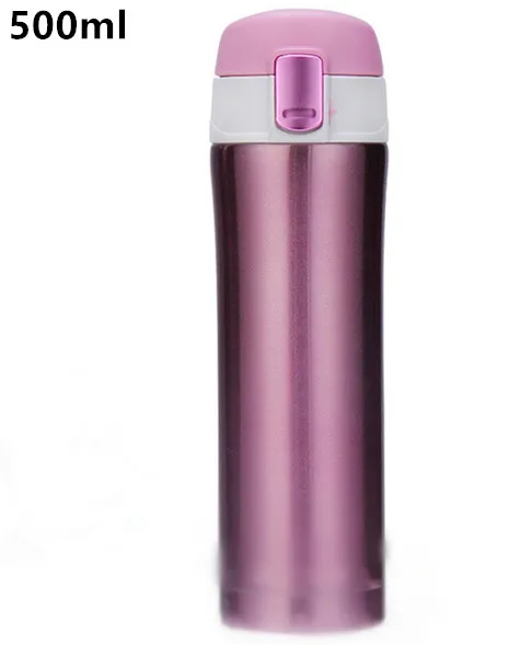 500ml Purple Подарок на год Изолированная Термокружка Вакуумная чашка из нержавеющей стали 500 мл Термос-бутылка термос кофейная посуда для напитков - Цвет: 500ml Purple
