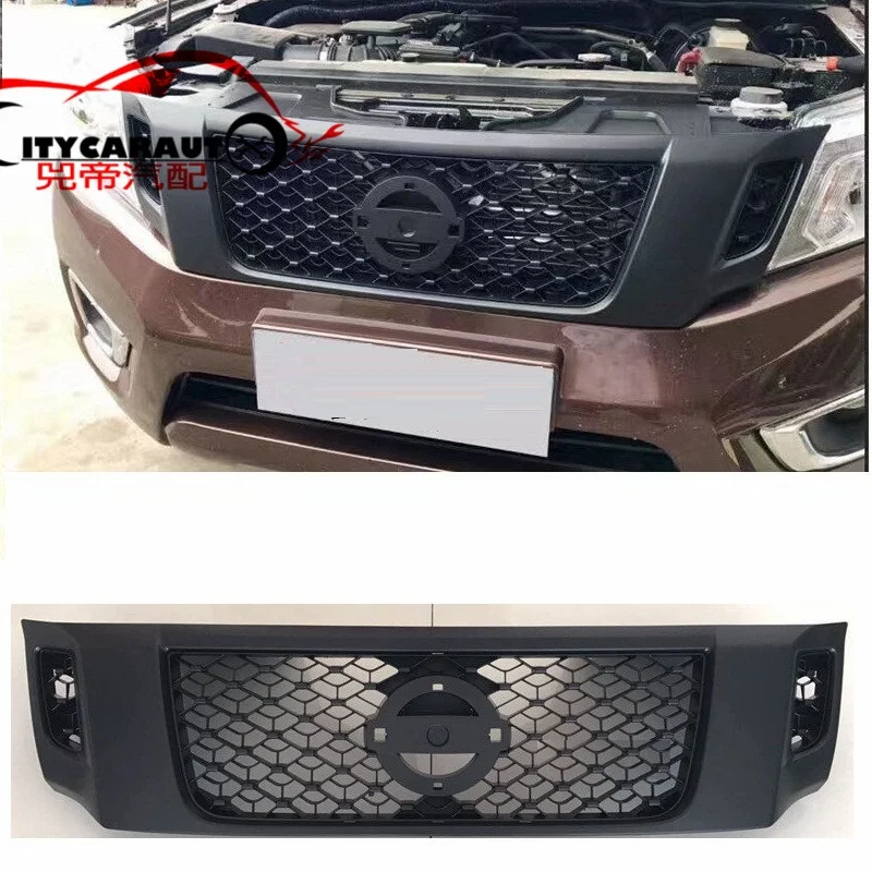 CITYCARAUTO светодиодный DRL гоночный гриль решетка ABS Черная передняя отделка Подходит для NAVARA NP300 пикап raptor грили