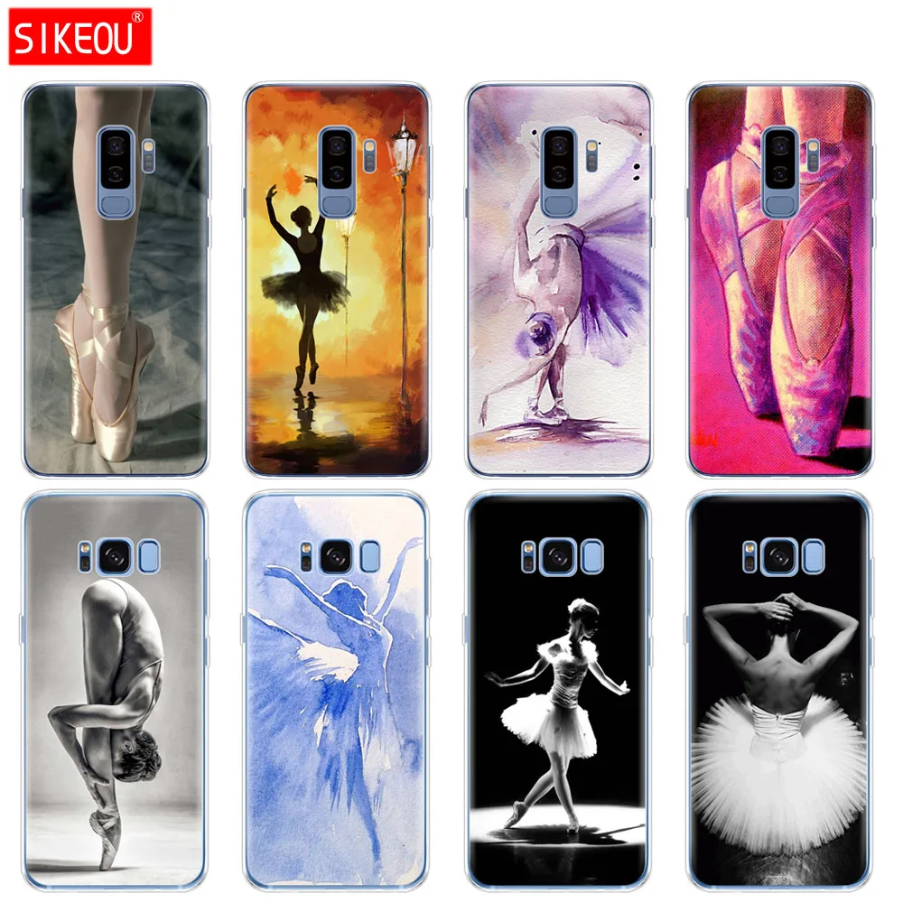Силиконовый чехол для Samsung Galaxy S9 S8 S7 S6 edge S5 S4 S3 PLUS телефона бролок балерина