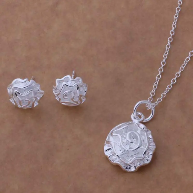 Посеребренные Ювелирные наборы серебряный ювелирный набор bbeautiful flower Изящные