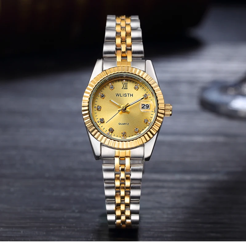 Женские кварцевые наручные часы Reloj Mujer роскошные известного бренда с календарем