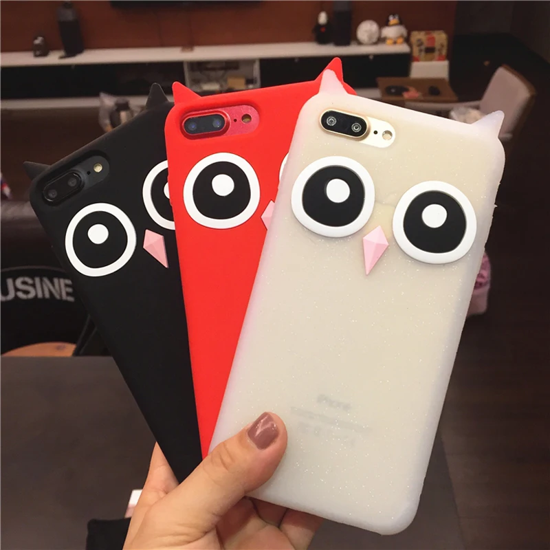 3D Модный мягкий силиконовый чехол с рисунком совы для iPhone 4G 5G 6G 7G 8G 6 7 8 Plus X Xiaomi 4 5X5 5S