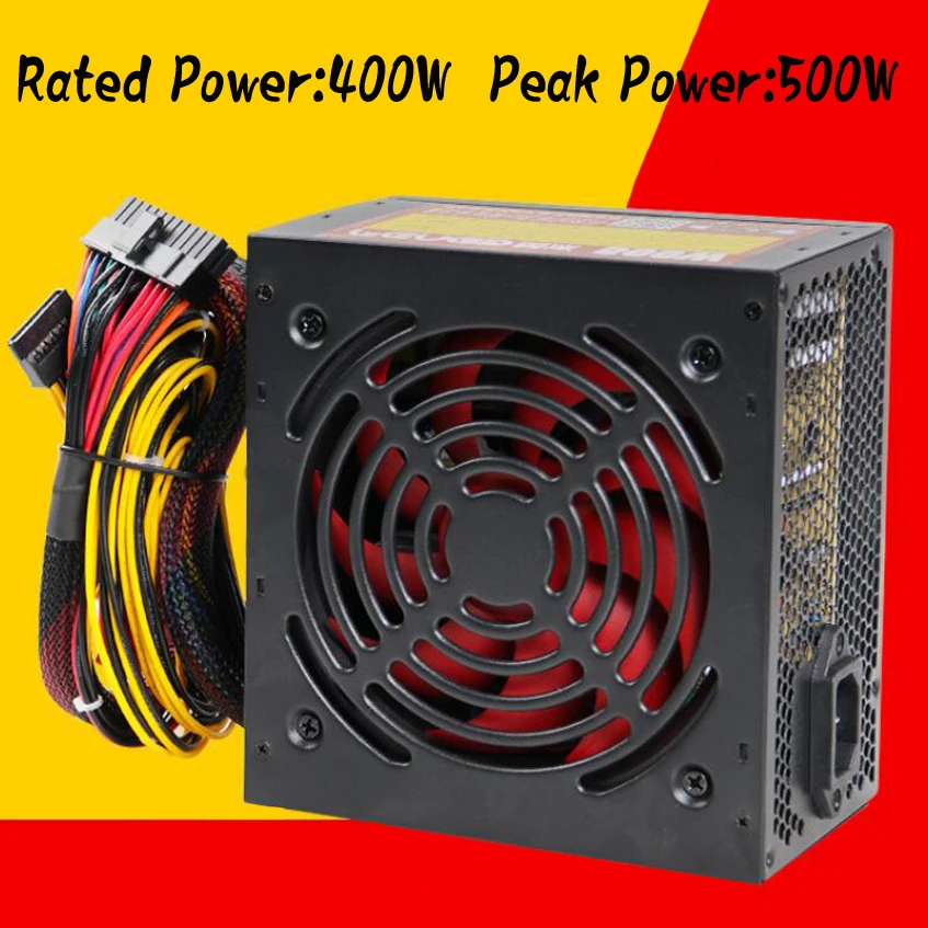400W энергосберегающая бесшумный хост Питание 120mm вентилятор 20PIN 4PIN 12В ATX компьютерный Питание для Intel AMD компьютер