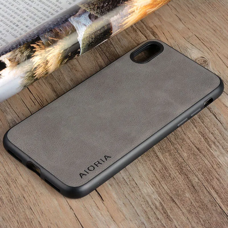 case for iphone x xs max xr funda Luxury Vintage leather skin with soft silicone cover coque capa | Мобильные телефоны и