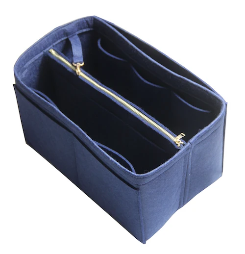 navy blue Эксклюзивная настраиваемая сумка-Органайзер из войлока, сумка-Органайзер(w/съемный карман на молнии) Neverfull Speedy Insert Diaper - Цвет: navy blue