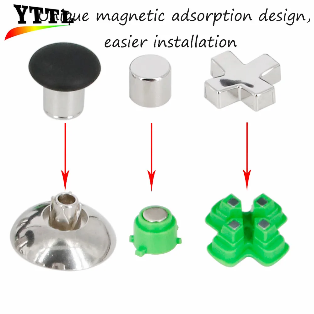 Металлические пуговицы в виде пуль для PS4 контроллер Магнитные Thumbsticks Джойстики +