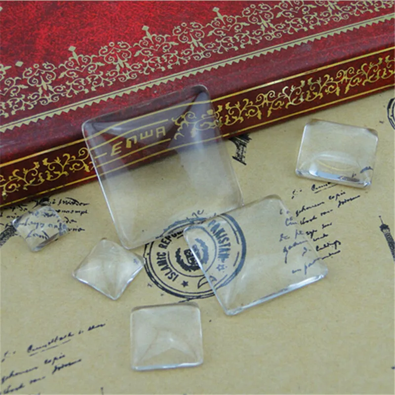 Квадратные стеклянные кабошоны прозрачные подвески для пустых подвесных лотков