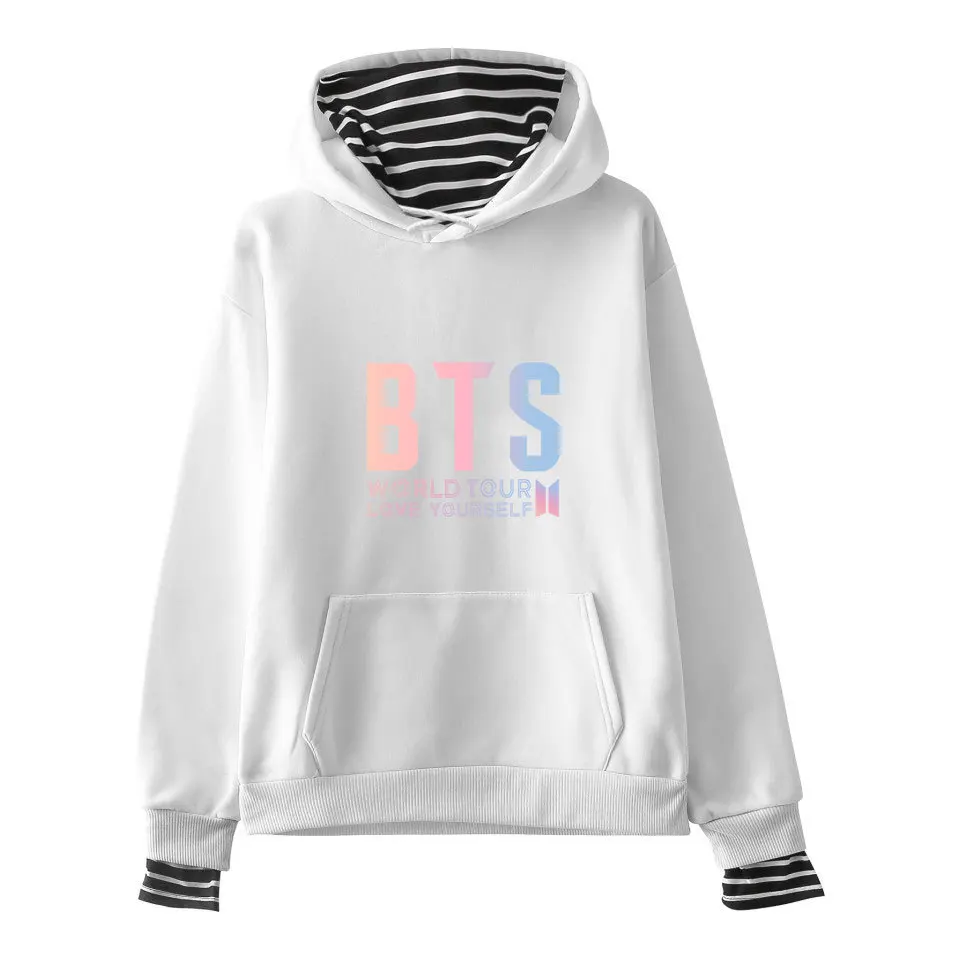Женская одежда 2018 осеннее женское худи BTS WORLD TOUR поддельные две части плюс