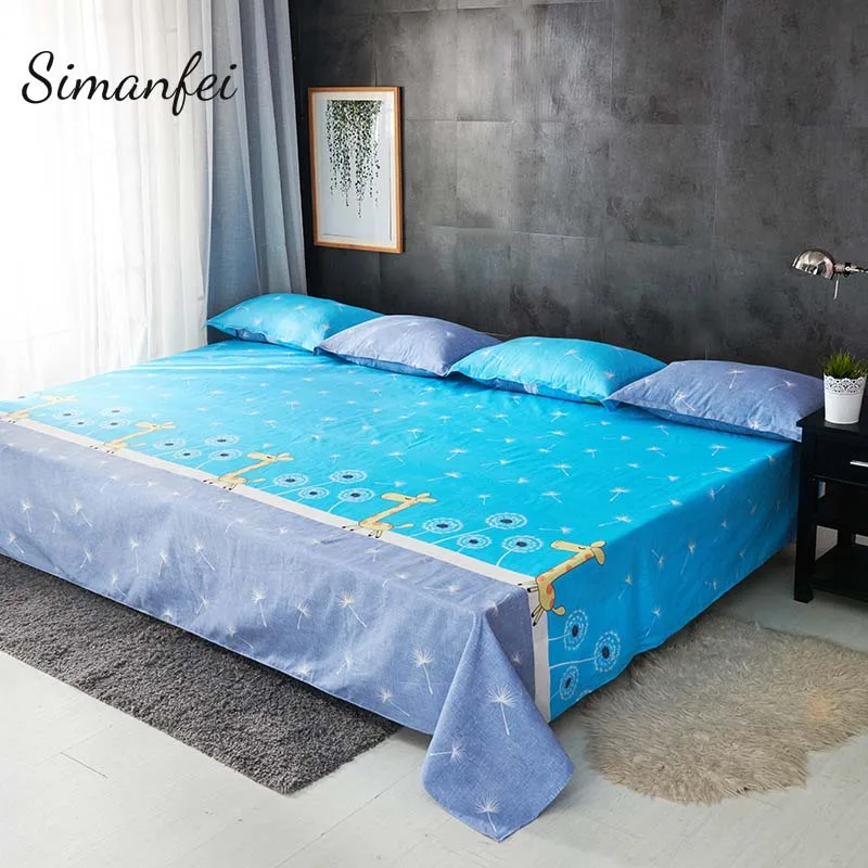 Simanfei простая печатная Матовая Простыня по размеру матраса крышка с эластичной