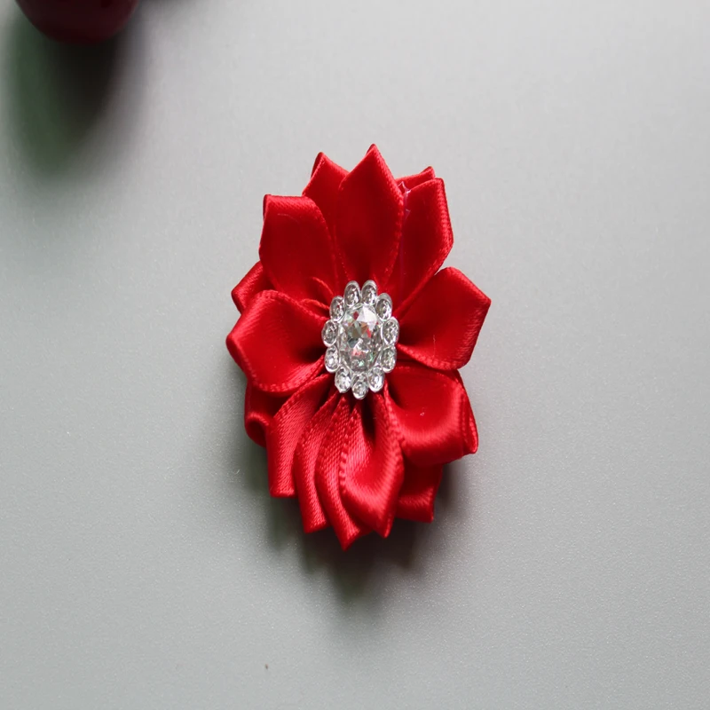 Подсолнух из атласной ткани без зажима для девочек аксессуары волос ручная