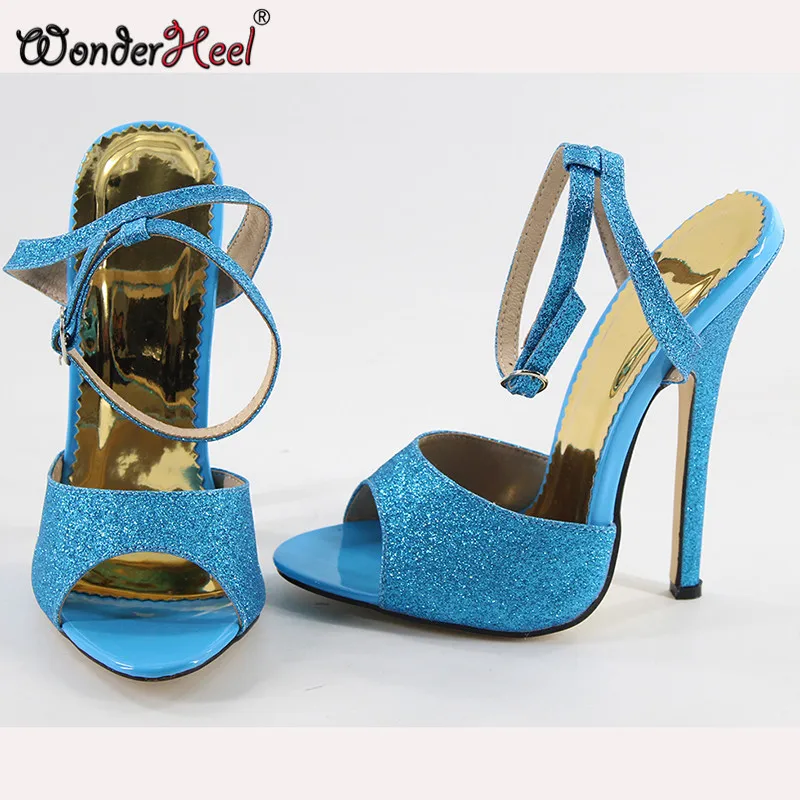 Wonderheel/женские босоножки на очень высоком каблуке 16 см с открытым носком ремешком