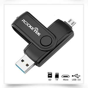 Rocketek USB 3,0 multi устройство чтения карт памяти OTG Тип c android адаптер мини кардридер для micro SD/TF microsd читателей компьютер