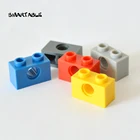 Высокотехнологичный конструктор 1x2 с отверстиями, совместим с игрушками 3700, 130 шт.лот