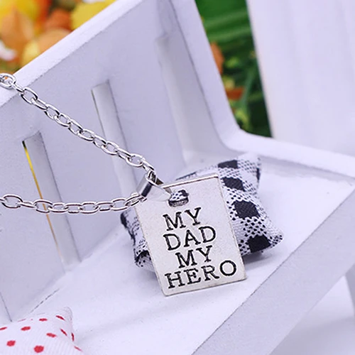 Новый Творческий Подарок Семья Любовь Мой Папа My Hero Письмо Цвет Серебряный Кулон