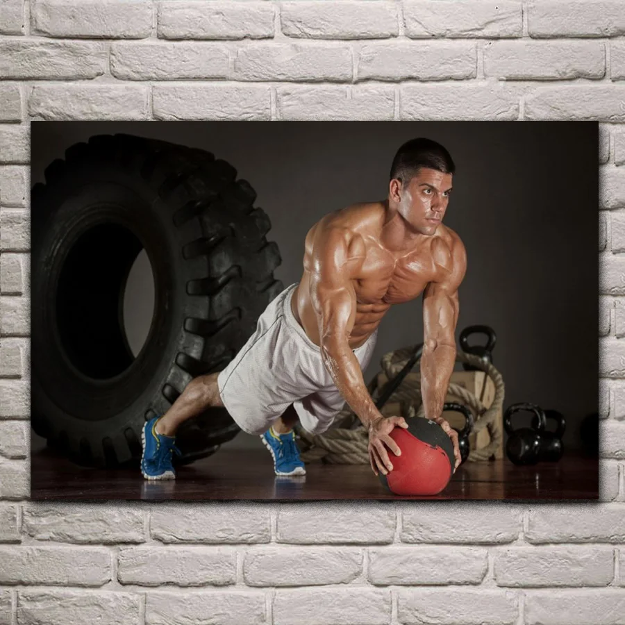

Тканевые постеры на стену для тренировки мышц, фитнеса, влаги, бодибилдинга, Декор для дома, гостиной YR352