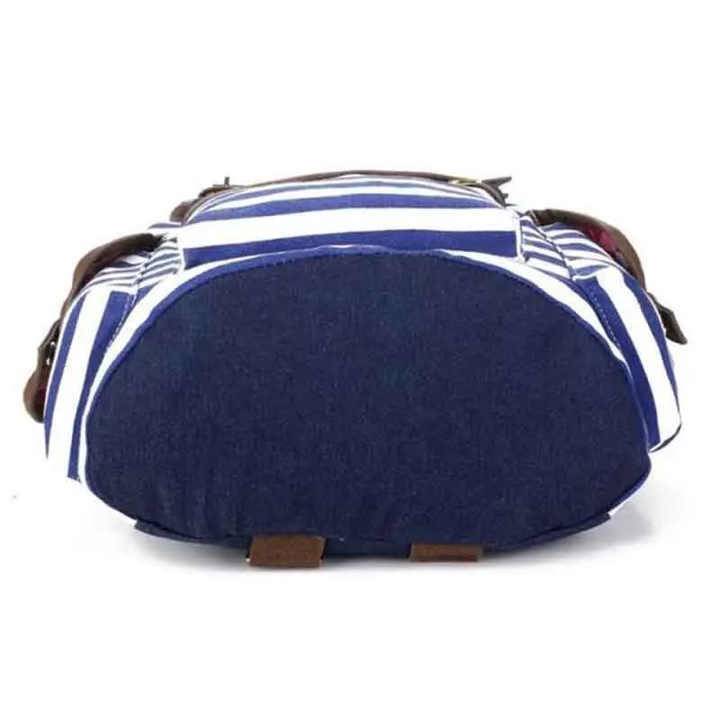 New Backpack Hotsale Cheap Women Bag Girl Striped Canvas Leisure School Backpacks For Teenagers Travel Rucksack | Багаж и сумки
