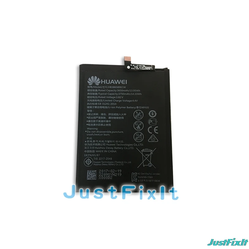 HB386589CW Hua Wei оригинальный сменный аккумулятор для телефона huawei P10 plus литий-ионный