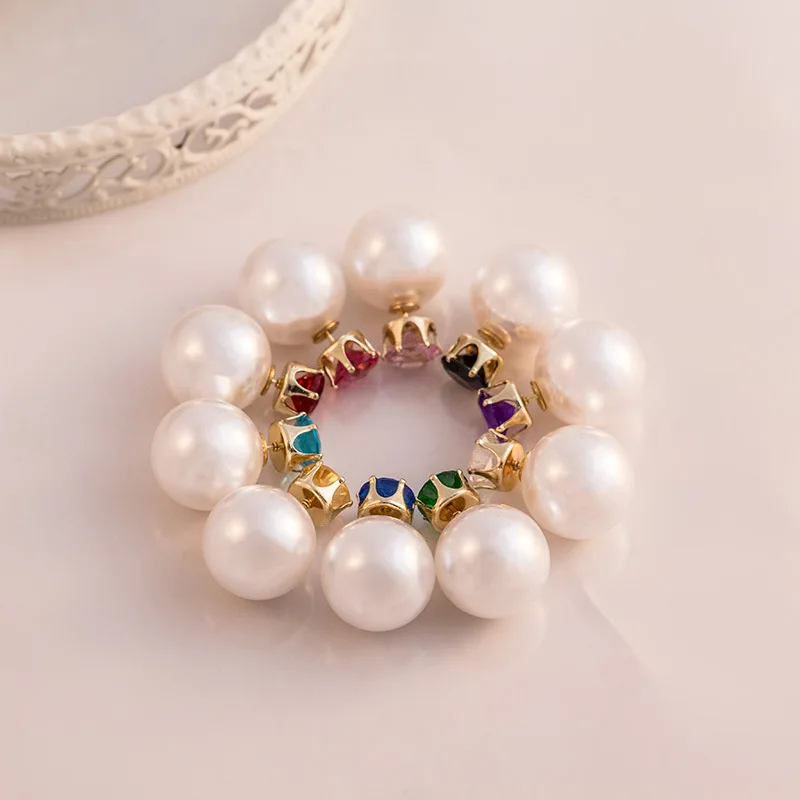 Имитация жемчуга Двухсторонние серьги имитация циркон | Украшения и аксессуары