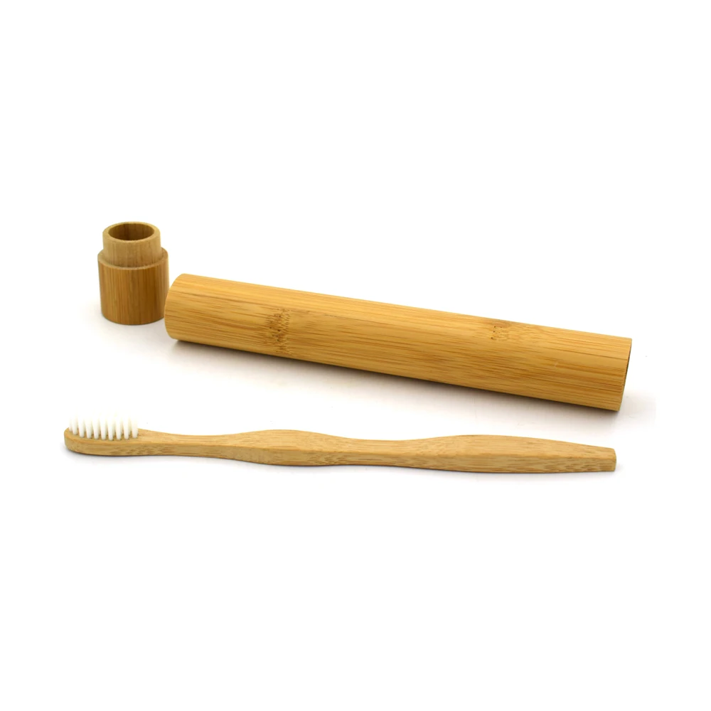 New Arrived Bamboo Handle Charcoal Toothbrush Nylon Toothbrushes For Home Hotel Travel Adults+Bamboo Tube Portable Packing | Красота и
