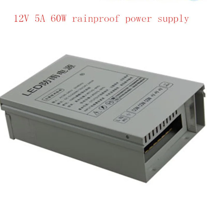Весь 12 V 5A 60 W непромокаемые импульсный источник питания для v 2811 ws2811 5050 светодио