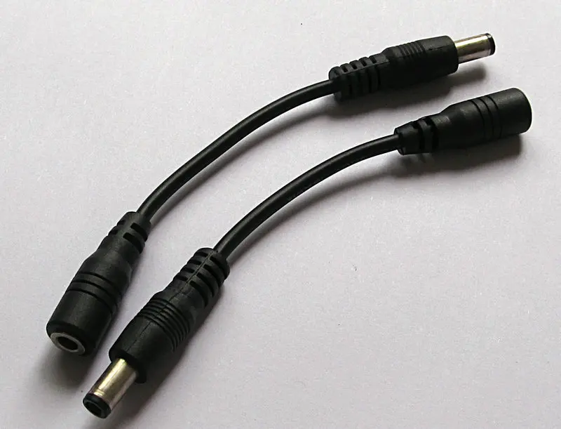 

2 piece DC straight 5.5*2.5mm Male to 3.5x1.35mm female extension cable power plug adapter connector cord 14cm