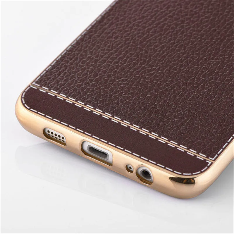 Роскошная зернистая кожа личи мягкая Задняя накладка чехла из ТПУ для samsung Galaxy